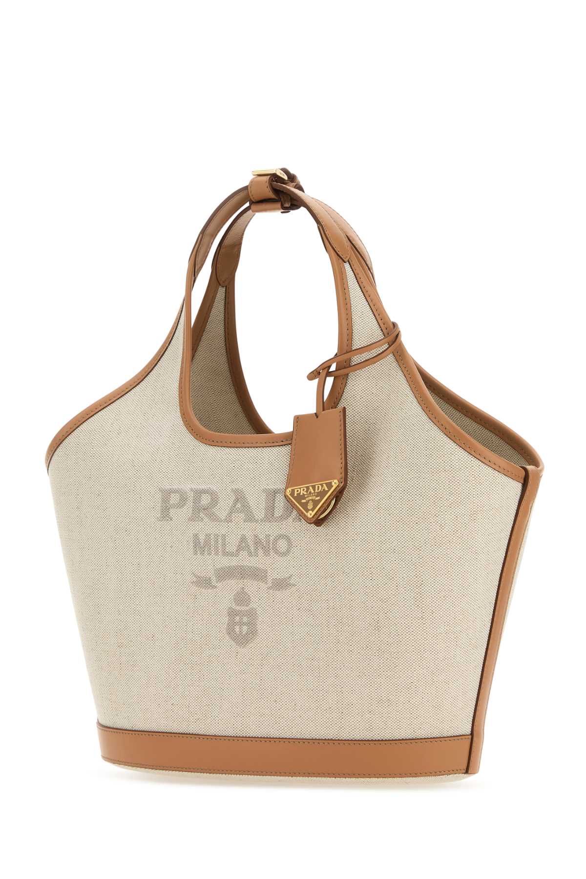 Prada Women Sand Canvas Handbag