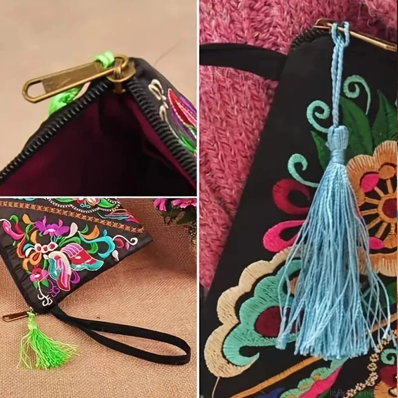 Luxury Design Flowers Clutches Pouch | Fashion Women's Wallet Wrist Handbag & Lady Vintage Envelope Phone Purse (Card Holders Pocket)