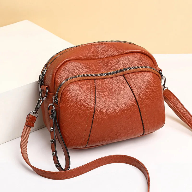 PU Leather Casual Crossbody Bag for Women | Shell Purse & Handbag (Lady Luxury Design Small Shoulder Messenger Bag)