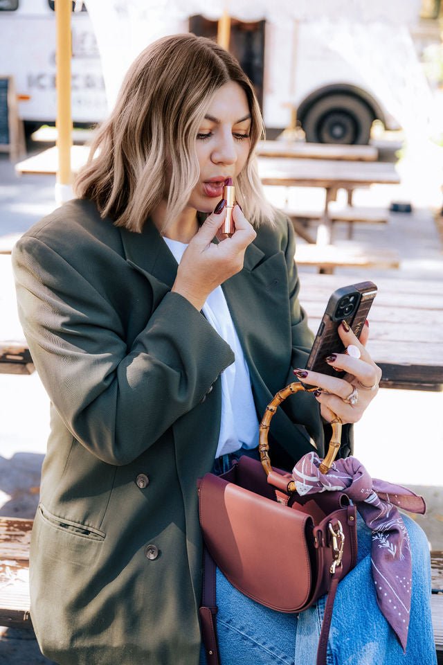 Burgundy Semi-Circle Crossbody Bag