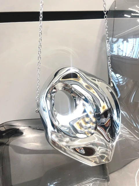 Golden Evening bag Purses and handbag luxury Designer shoulder bags funny shape Party Wedding Acrylic Shiny Clutch purse