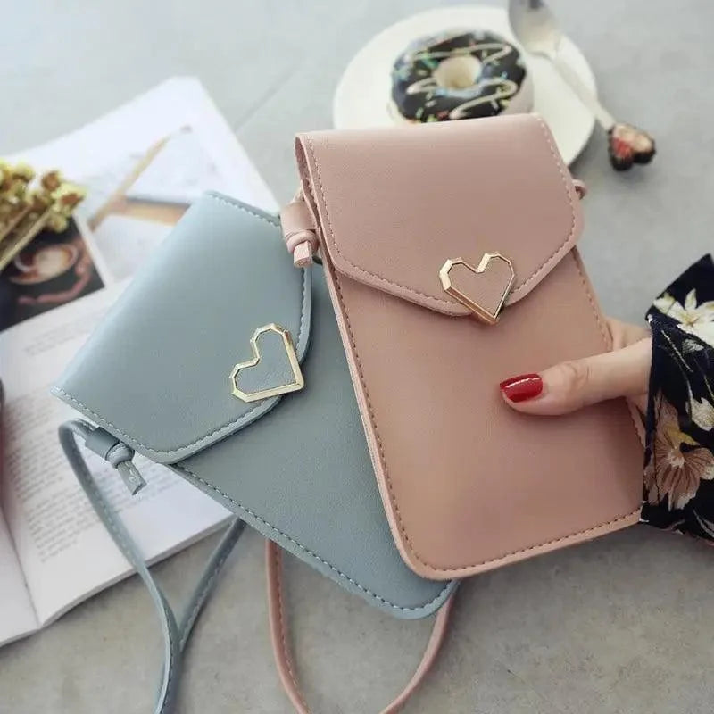 Women  Bag Shoulder Transparent Bag Card Holders Girl  Handbag Ladies PU Leather Clutch Phone Wallets Purse